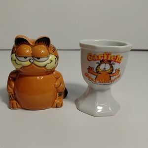 Enesco Garfield Toothpick Holder & Vintage Garfield Egg Cup